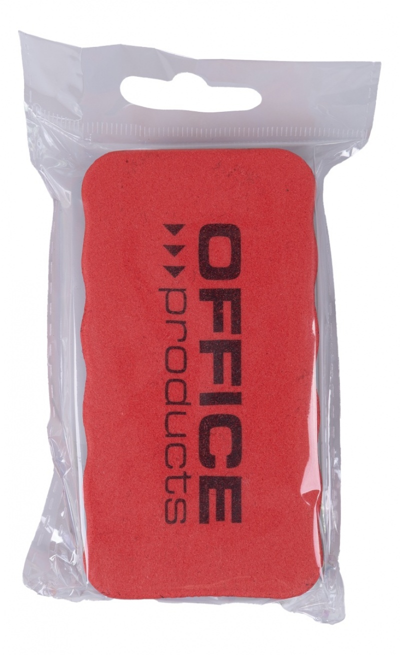 Gąbka magnetyczna OFFICE PRODUCTS, do tablic suchościeralnych, 110x57x20mm, z zawieszką, czerwona - obrazek 5