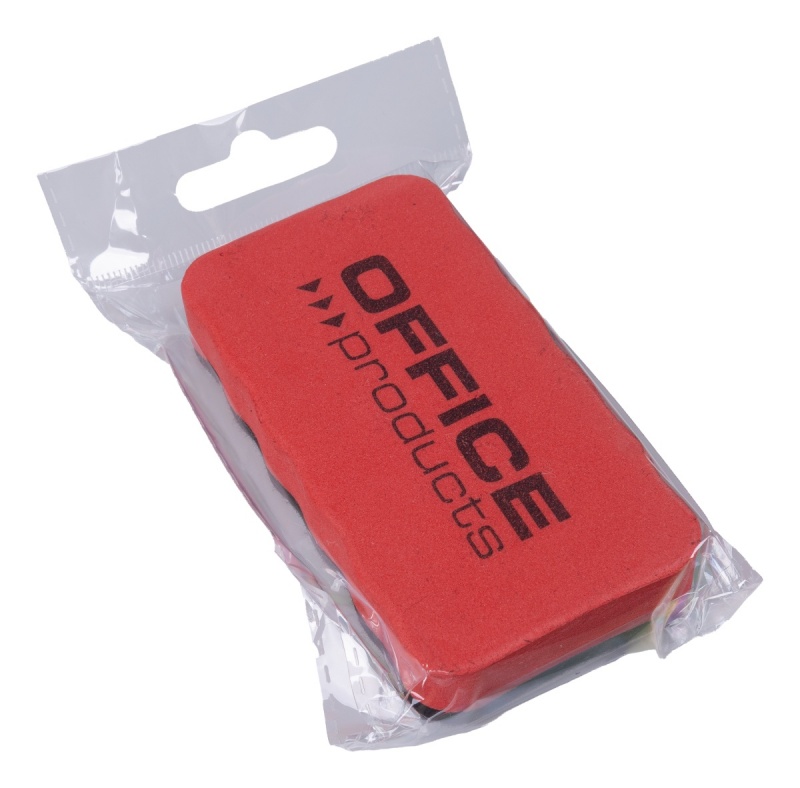 Gąbka magnetyczna OFFICE PRODUCTS, do tablic suchościeralnych, 110x57x20mm, z zawieszką, czerwona - obrazek 6