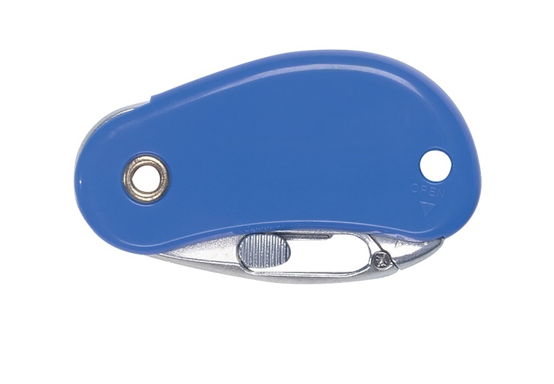 Nóż bezpieczny DONAU SAFETY DS-WO3, wymienne ostrze, zawieszka, niebieski
