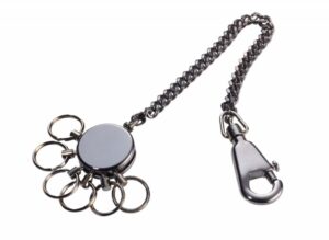 Brelok TROIKA Patent Chain, z łańcuszkiem, na 6 kluczy, chromowany