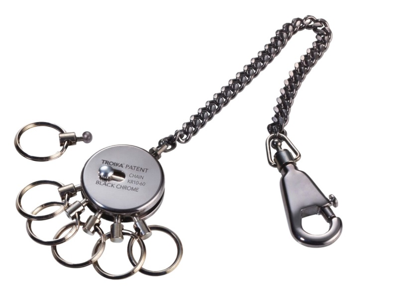 Brelok TROIKA Patent Chain, z łańcuszkiem, na 6 kluczy, chromowany - obrazek 2