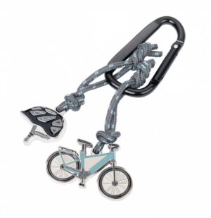 Brelok TROIKA E-Bike, karabińczyk, 2 charmsy, emaliowany metal