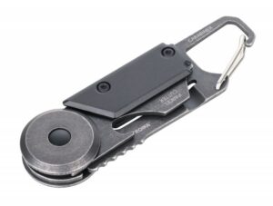 Brelok TROIKA Egon, z karabińczykiem, 5 funkcji, czarno‑szary