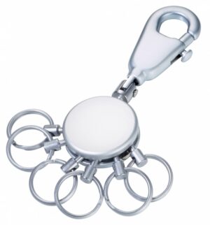 Brelok TROIKA Patent, z karabińczykiem, na 6 kluczy, srebrny mat