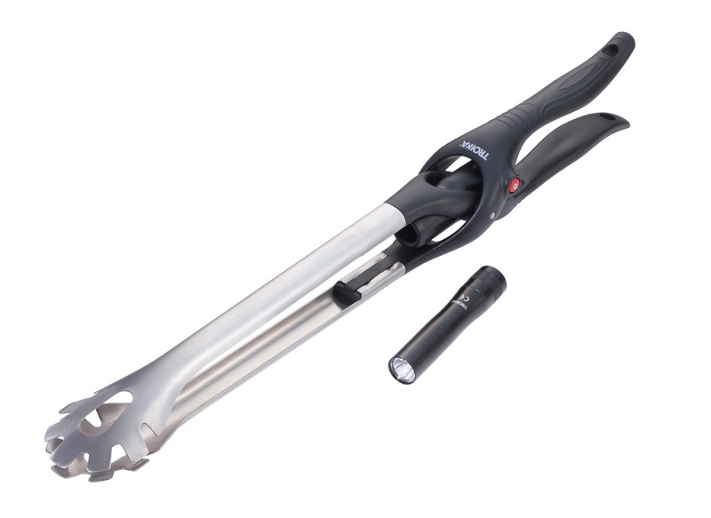 Szczypce do grilla TROIKA BBQ + LIGHT, z latarką LED, czarne - obrazek 6