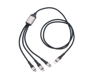 Kabel ładujący TROIKA Dreizack Pro, 1,2m, 3w1, czarny