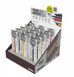 Display naladowy długopisów wielozadaniowych TROIKA Construction Endless, 15 szt., mix kolorów