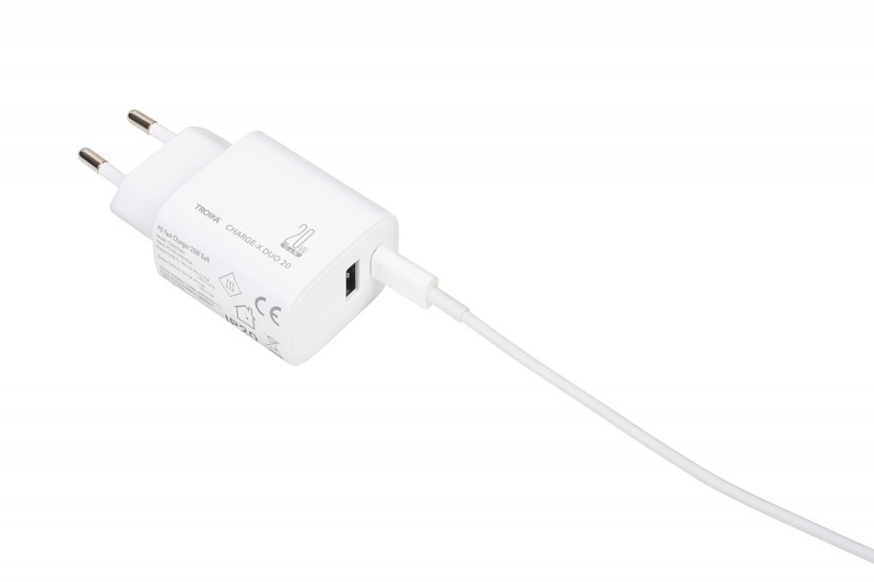 Ładowarka TROIKA Charge-X Duo 20, dwa porty USB-C+A, biała - obrazek 4