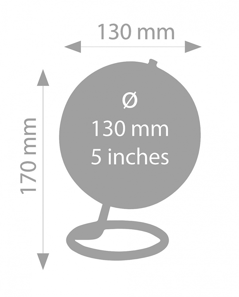 Globus TROIKA Galilei, śr. 13cm, metalowa podstawa, czarno-srebrny - obrazek 2