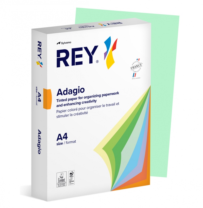 Papier ksero REY ADAGIO, A4, 160gsm, 09 zielony pastel *RYADA160X478 R100, 250 ark.