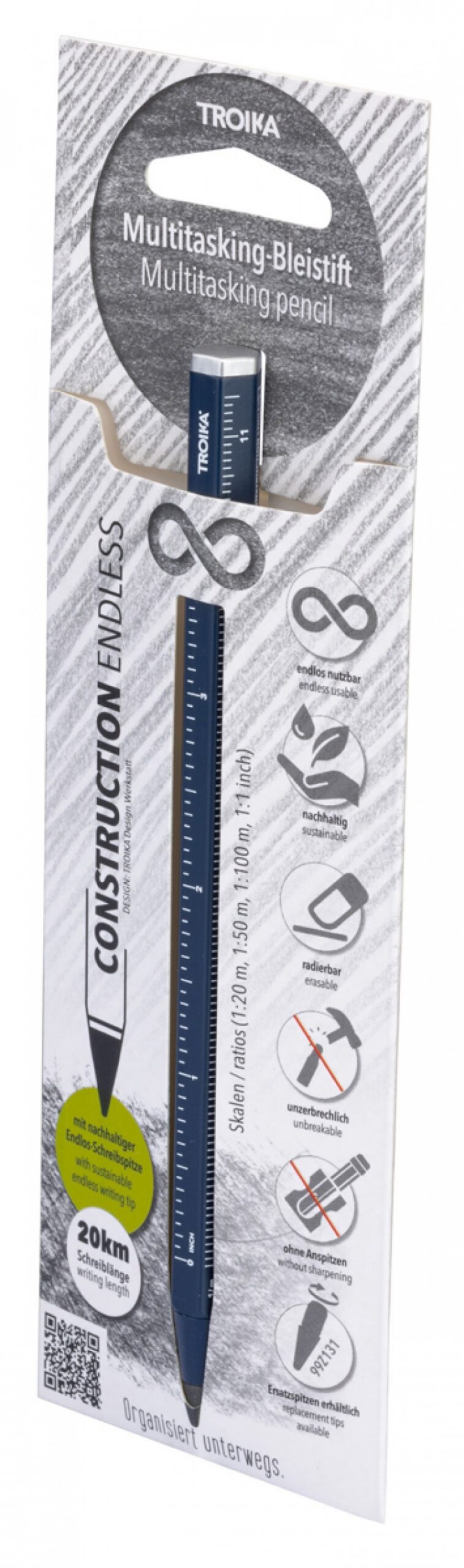 Ołówek wielozadaniowy TROIKA Construction Endless, niebieski - obrazek 3