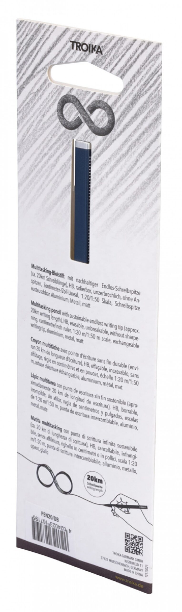 Ołówek wielozadaniowy TROIKA Construction Endless, niebieski - obrazek 4