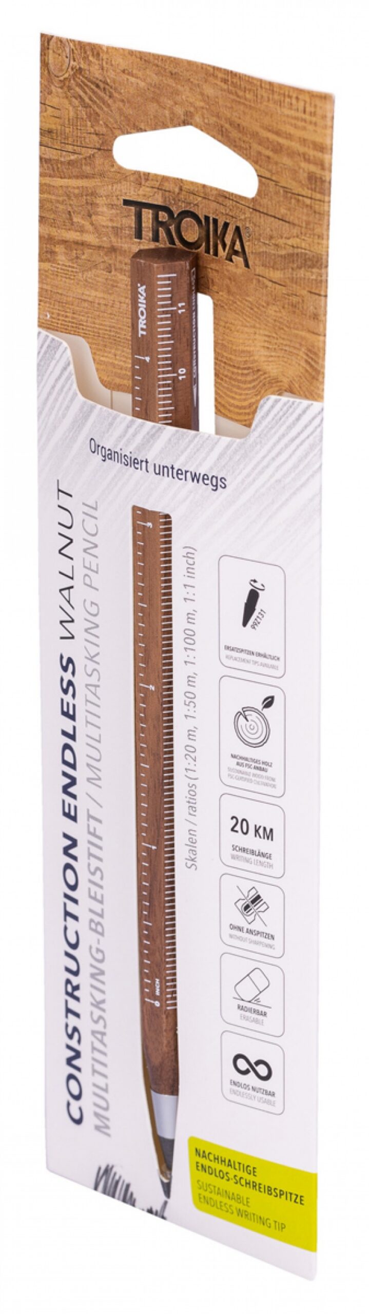 Ołówek wielozadaniowy TROIKA Construction Endless, brązowy - obrazek 3