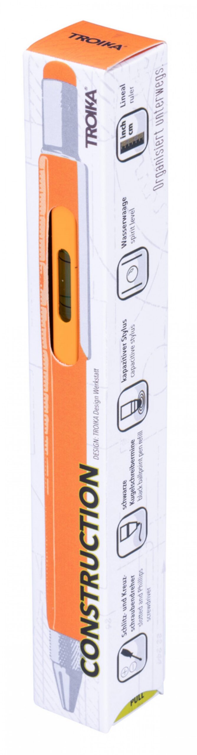 Długopis wielozadaniowy TROIKA Construction, pomarańczowy neonowy - obrazek 5