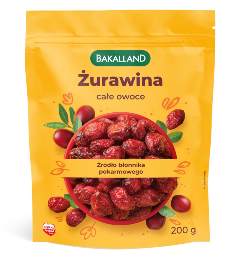 Żurawina BAKALLAND całe owoce, 200g
