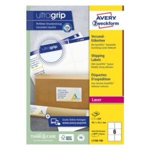 Etykiety wysyłkowe L7166-100 99,1 x 93,1 100 ark białe, Avery Zweckform