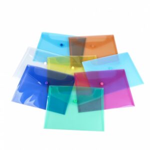 Teczka kopertowa, PP, C5, 185 x 238 x 0,18 mm, na zatrzask, display, mix kolorów