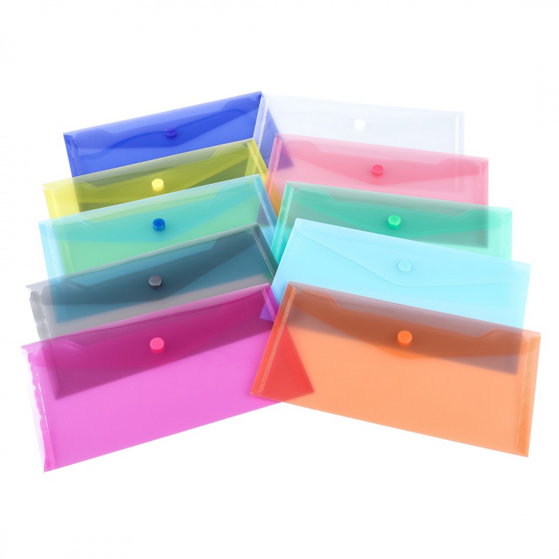 Teczka kopertowa, PP, DL, 126 x 225 x 0,18 mm, na zatrzask, display, mix kolorów - obrazek 2