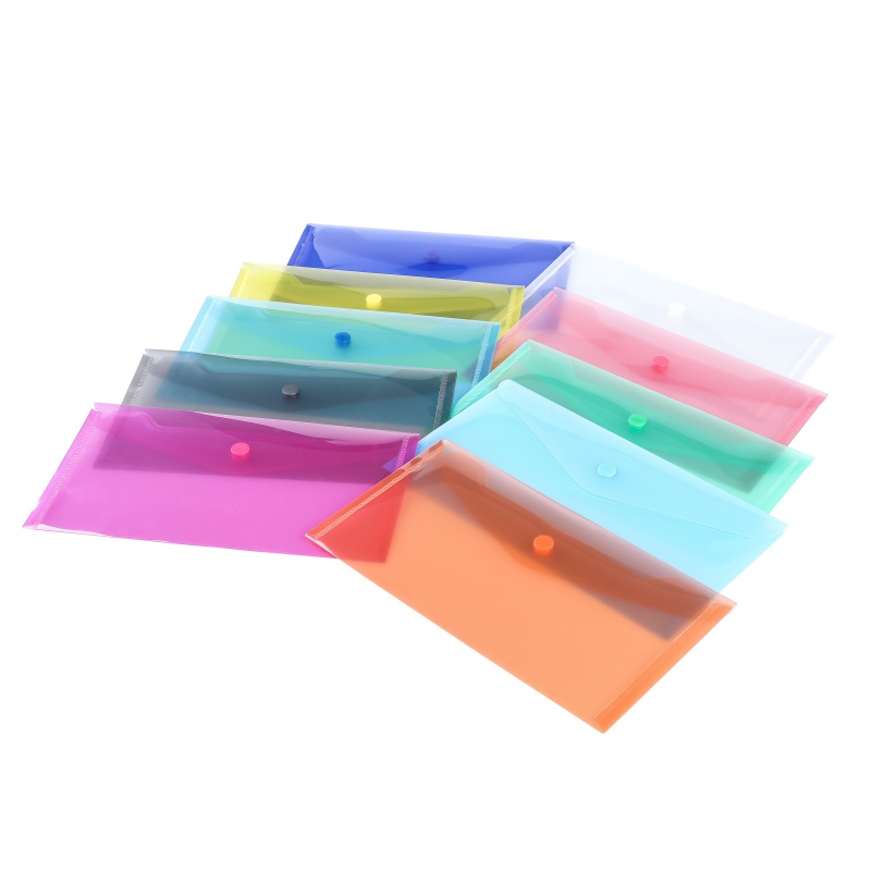 Teczka kopertowa, PP, DL, 126 x 225 x 0,18 mm, na zatrzask, display, mix kolorów - obrazek 3