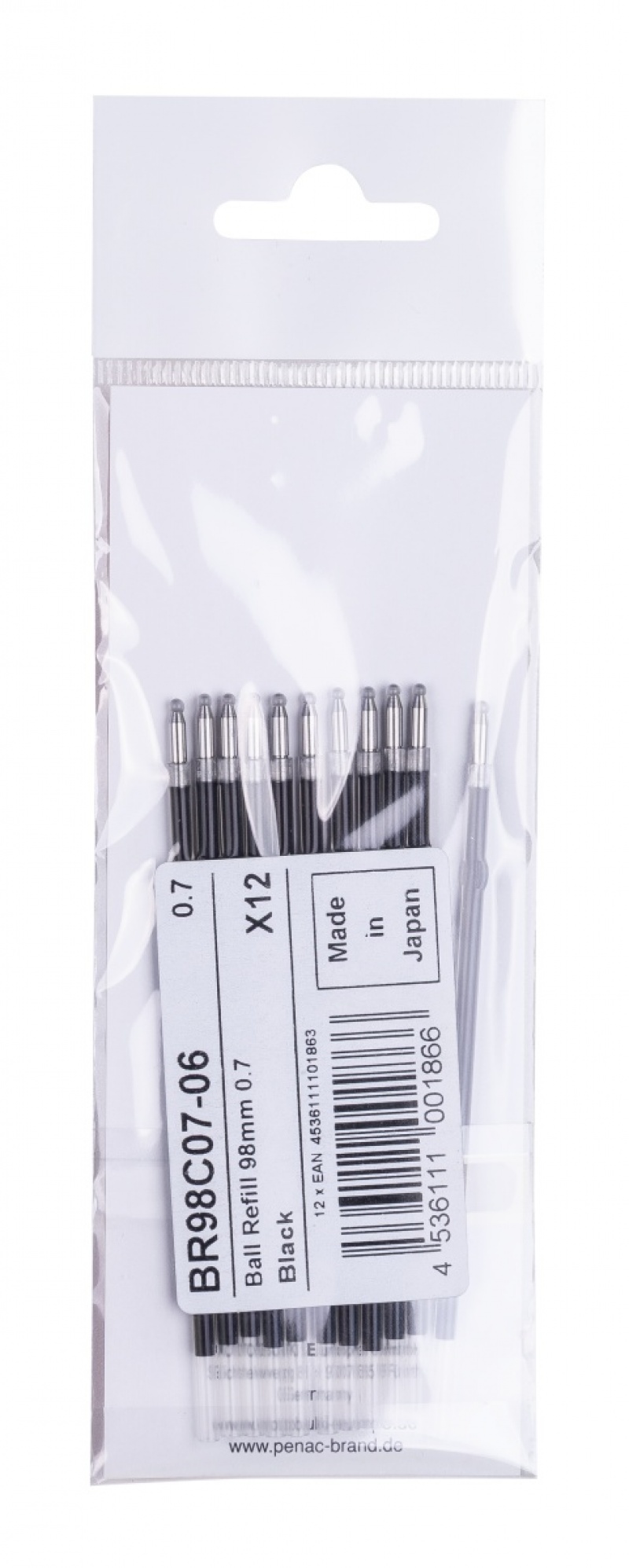 Wkład do długopisu PENAC Sleek Touch, Side101, Pepe, RBR, RB085, CCH3 0,7mm, czarny - obrazek 3