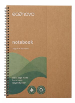 Kołonotatnik ECONOVO, z recyklingu, A4, 80 kart., 70gsm, naturalny