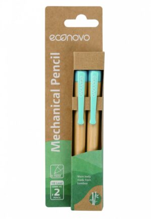 Ołówek automatyczny ECONOVO, obudowa 100% z biodegradowalnego bambusa, 0,7mm, 2 szt., naturalny