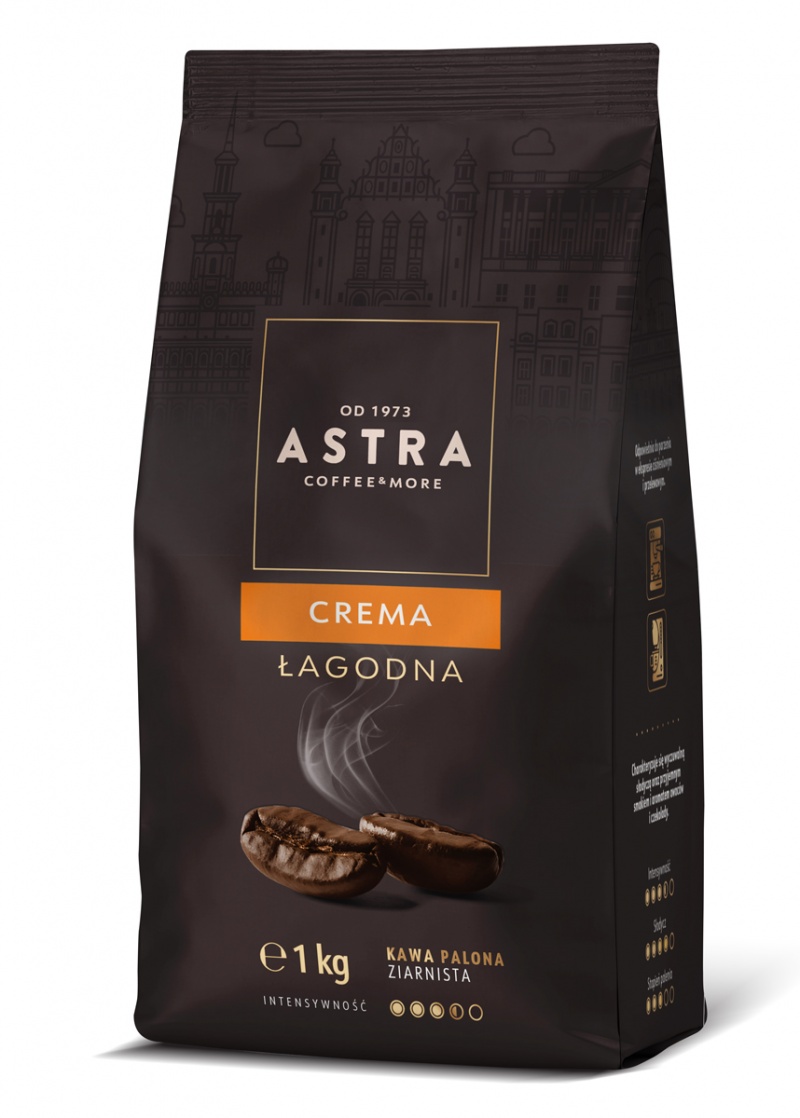 Kawa ASTRA Crema Łagodna, ziarnista, 1kg - obrazek 2