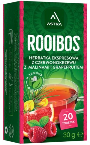 Herbata ASTRA Rooibos, z malinami i grejpfrutem, 20 torebek