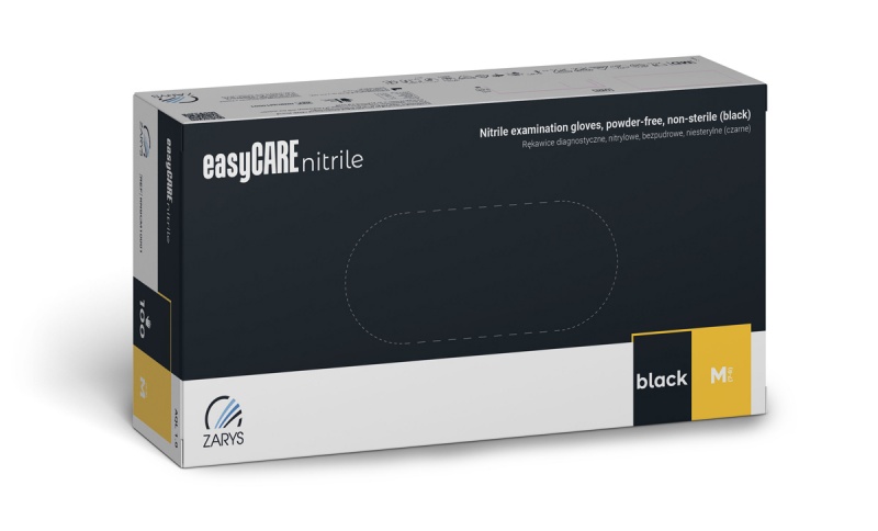 Rękawice nitrylowe, EASYCARE, 100 szt., rozmiar S, czarne - obrazek 3