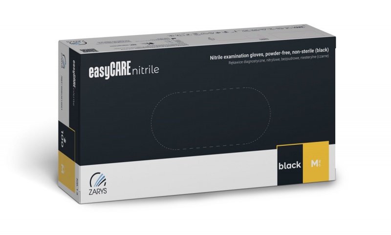 Rękawice nitrylowe, EASYCARE, 100 szt., rozmiar XL, czarne - obrazek 3