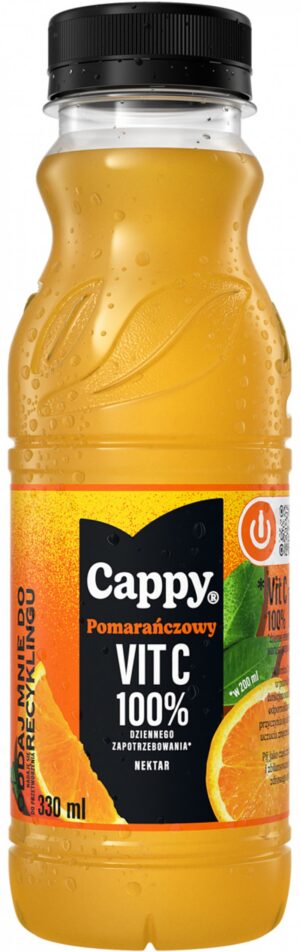 Nektar CAPPY, pomarańczowy, 0,33l, kaucja