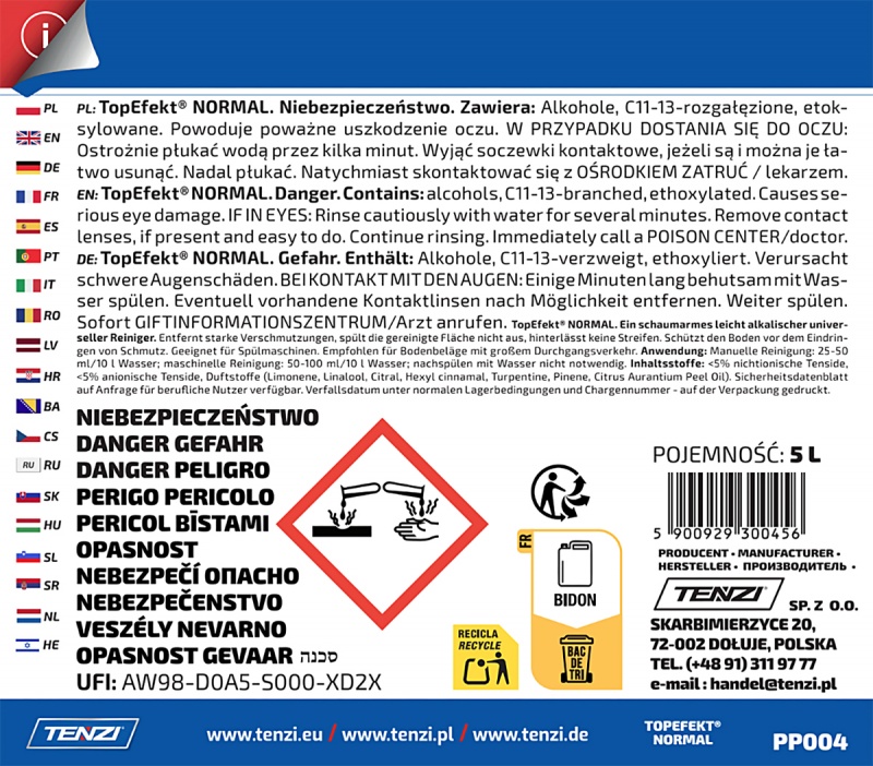 Preparat myjący do posadzek matowych TENZI, Topefekt Normal, 5l - obrazek 3