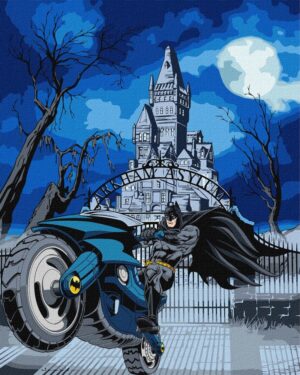 Malowanie po numerach IDEYKA, 40x50 cm, metallic, Batman: Batcycle, 1 szt.