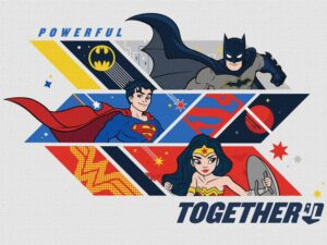 Malowanie po numerach IDEYKA, 30x40 cm, Super Friends: Powerful Together, 1 szt.