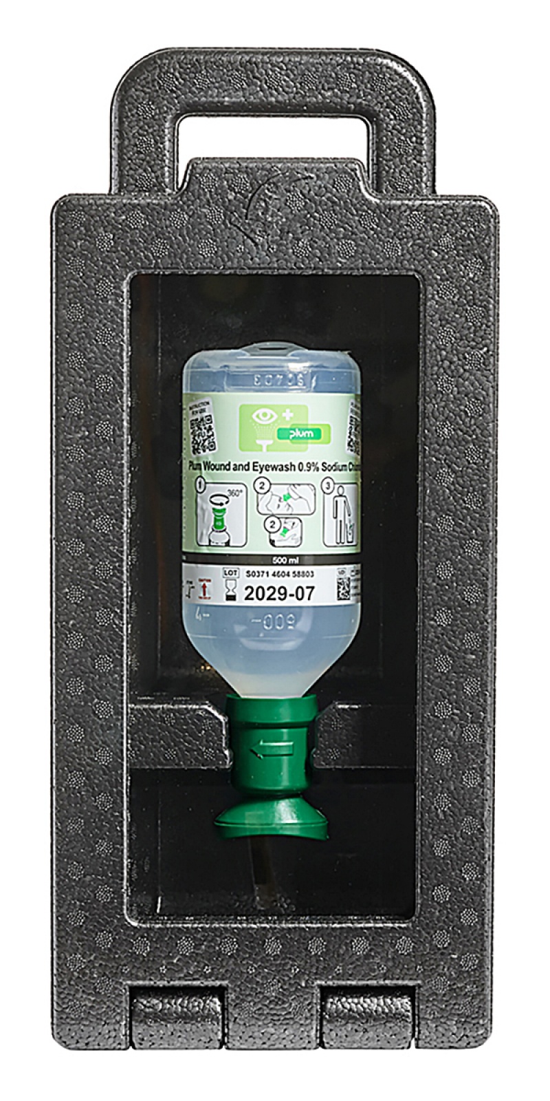 Zestaw do płukania oka PLUM iBox 1, z płynem 0,9%, 500 ml, czarny - obrazek 3