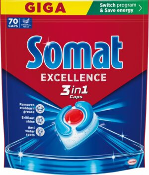Kapsułki do zmywarki SOMAT Excellence 3w1, 70 szt., lemon
