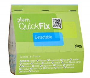 Plastry wykrywalne PLUM QuickFix Detectable, wkład, 45 szt., niebieskie