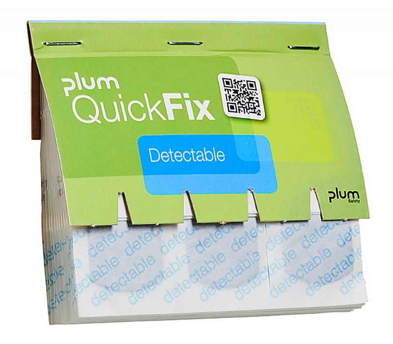 Plastry wykrywalne PLUM QuickFix Detectable, wkład, 45 szt., niebieskie - obrazek 2