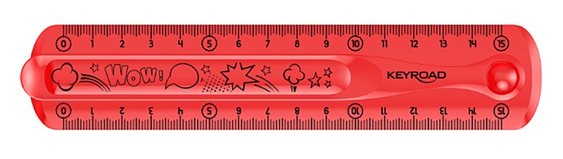 Linijka KEYROAD Tatoo, 15cm, elastyczna, zawieszka, mix kolorów - obrazek 5