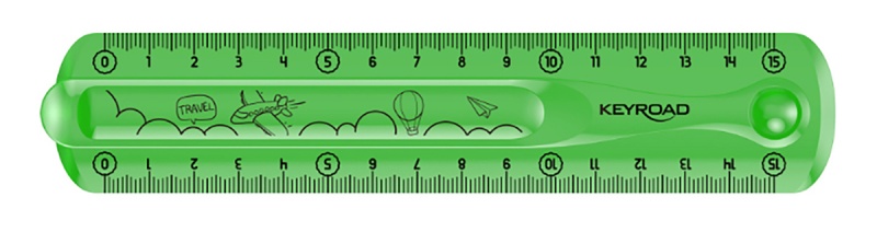 Linijka KEYROAD Tatoo, 15cm, elastyczna, zawieszka, mix kolorów - obrazek 6