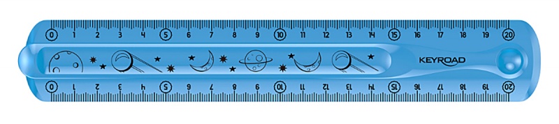 Linijka KEYROAD Tatoo, 20cm, elastyczna, zawieszka, mix kolorów - obrazek 4