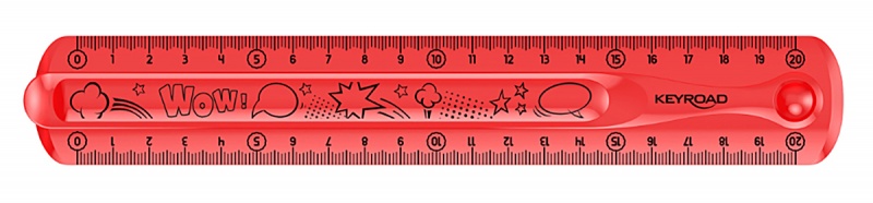 Linijka KEYROAD Tatoo, 20cm, elastyczna, zawieszka, mix kolorów - obrazek 6