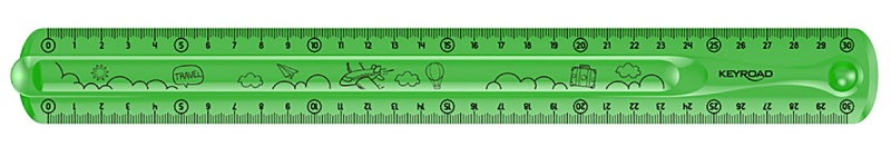 Linijka KEYROAD Tatoo, 30cm, elastyczna, zawieszka, mix kolorów - obrazek 5