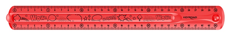 Linijka KEYROAD Tatoo, 30cm, elastyczna, zawieszka, mix kolorów - obrazek 6
