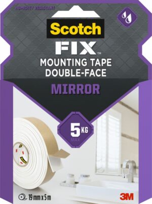 Taśma montażowa dwustronna SCOTCH-FIX Mirror (4496W-1950-P), 19mmx5m, biała