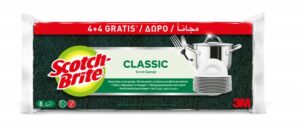 Zmywak kuchenny SCOTCH-BRITE Classic, płaski, 4+4 szt. gratis, żółto-zielony