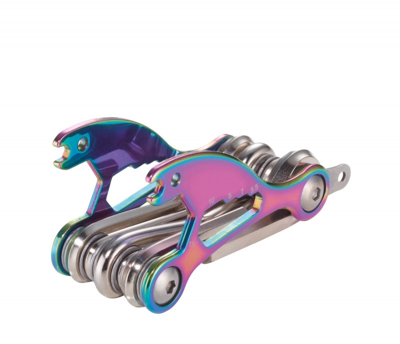 Narzędzie wielofunkcyjne do rowerów TROIKA Bike Multitool, 18 funkcji, opalizujący
