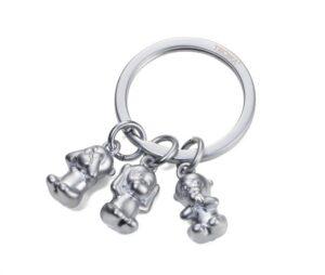 Brelok TROIKA Three Monkeys, 3 charmsy, metal, srebrny