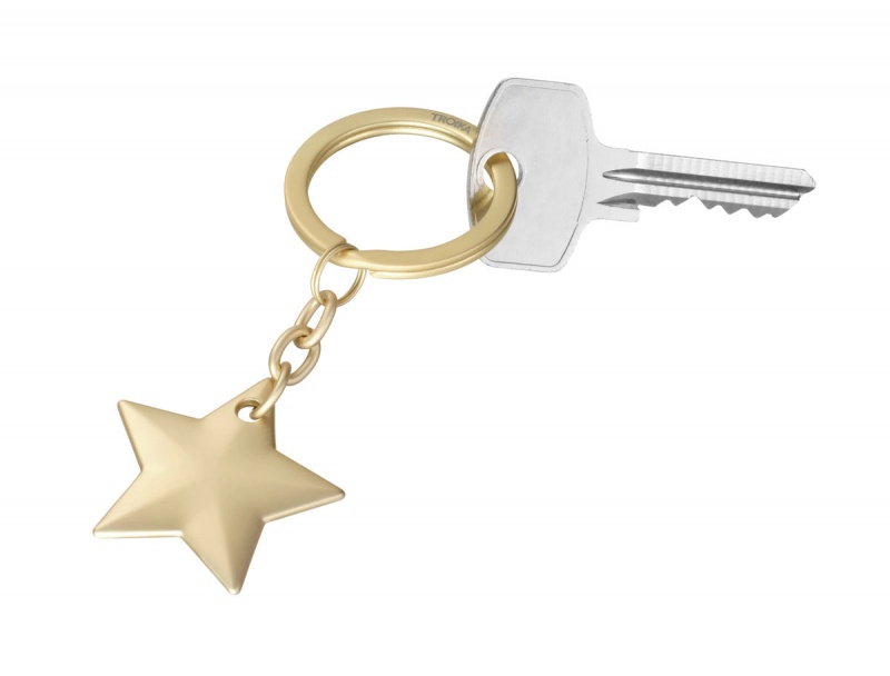 Brelok TROIKA Golden Star, chromowany, złoty - obrazek 2