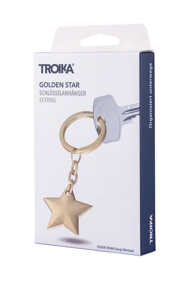 Brelok TROIKA Golden Star, chromowany, złoty - obrazek 3